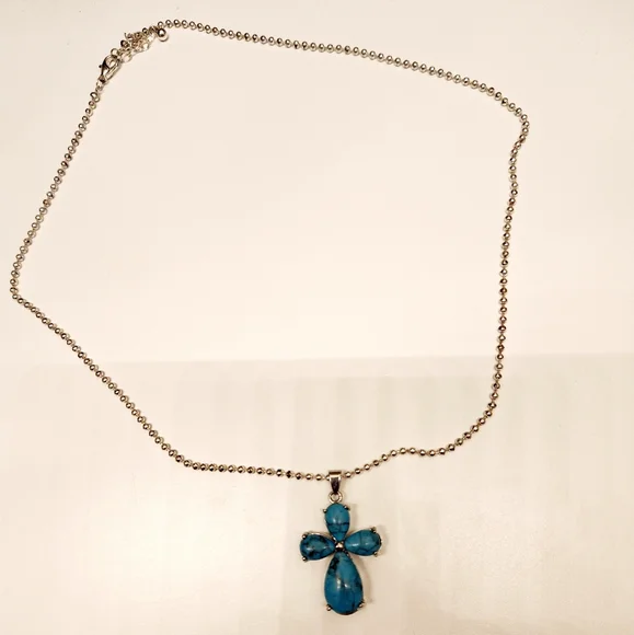 $3/25 Authentic Turquoise Cross Pendant - Picture 3 of 5